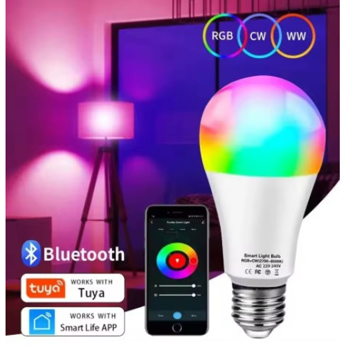 Розумна лампочка Tuya Smart LED Bluetooth A60 E27 RGB Color & White