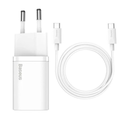 Швидкий зарядний пристрій Baseus Super Si Quick Charger 25W + кабель Type-C to Type-C