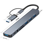 USB-хаб 3.0 Розгалужувач Type-C/ Type-A на 8 портів