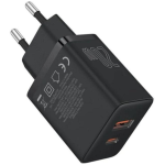 Мережевий зарядний пристрій Baseus Cube PD 20W Fast Charging USB-A USB Type-C EU Швидка зарядка QC4.0 QC3.0 Black