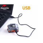 Налобний ліхтарик NatureHike Headlamp водонепроникний ліхтар із вбудованим акумулятором 1200 mAh USB сірий