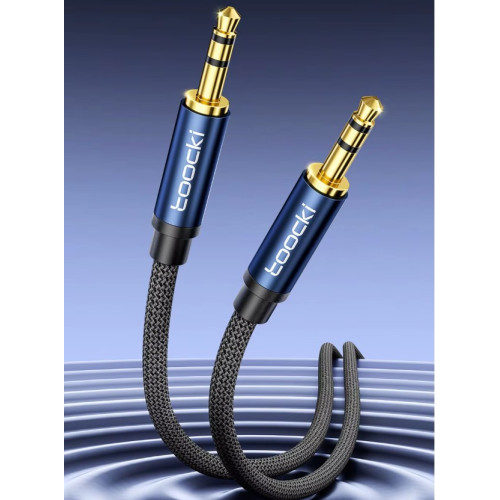 Кабель TOOCKI, AUX  3.5mm Jack Male to Male,1м. Сірий