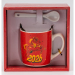 Кружка з ложечкою Символ 2026 року - Вогняний Кінь, 200 мл (9250-003)