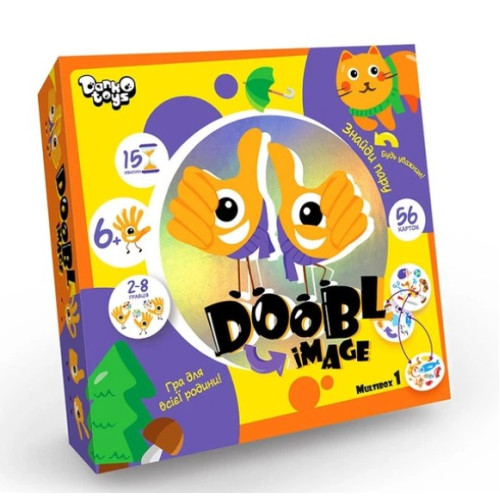 Настільна гра "Doobl Image Animals" укр. 56 карток