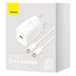 Швидкий зарядний пристрій Baseus Super Si Quick Charger 25W + кабель Type-C to Type-C