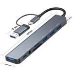 USB-хаб 3.0 Розгалужувач Type-C/ Type-A на 8 портів