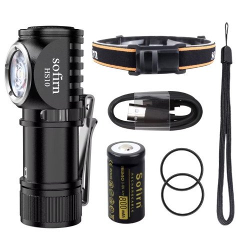 Налобный фонарь Sofirn HS10 black LH351D 90CRI 1100 lm 5000K + аккумулятор