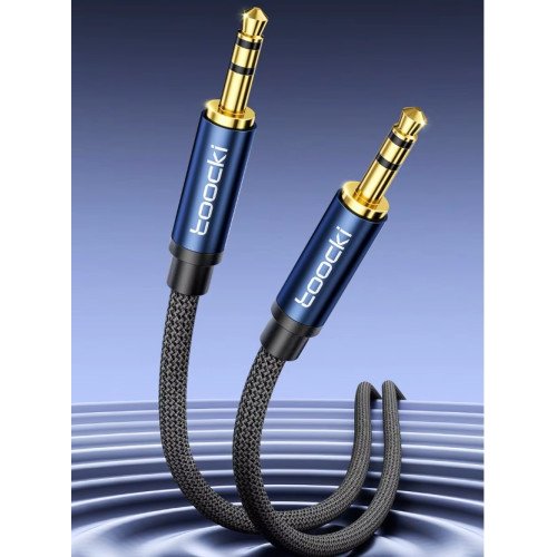 Кабель TOOCKI, AUX  3.5mm Jack Male to Male,1м. Сірий