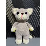 Серый котик ручной работы с хвостиком