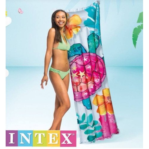 Матрац надувний пляжний для плавання Intex 183 х 69 см Різнокольоровий Черепаха