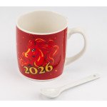 Кружка з ложечкою «Символ 2026 року — Вогняний Кінь», 200 мл (9250-004)