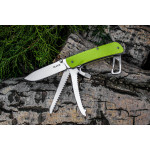 Багатофункціональний ніж Ruike Trekker LD43, (8.5 см) 12C27 / G10 зелений, 15 інстр.