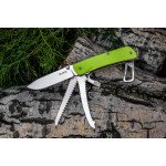 Багатофункціональний ніж Ruike Trekker LD43, (8.5 см) 12C27 / G10 зелений, 15 інстр.