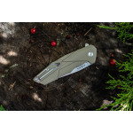 Ніж складаний туристичний Ruike P138-W, (9 см) 14C28N / G10 бежевий