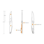 Ніж складаний туристичний Ruike P108-SF, (8.8 см) 14C28N / 3cr14n сірий
