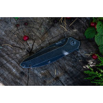 Ніж складаний туристичний Ruike P128-SB, (9.3 см) 14C28N / 3cr14n чорний