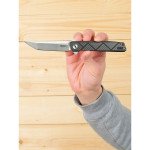 Ніж складаний туристичний Ruike P127-CB, (9.1 см) 14C28N / G10 + carbon fiber чорний