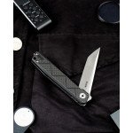 Ніж складаний туристичний Ruike P127-CB, (9.1 см) 14C28N / G10 + carbon fiber чорний