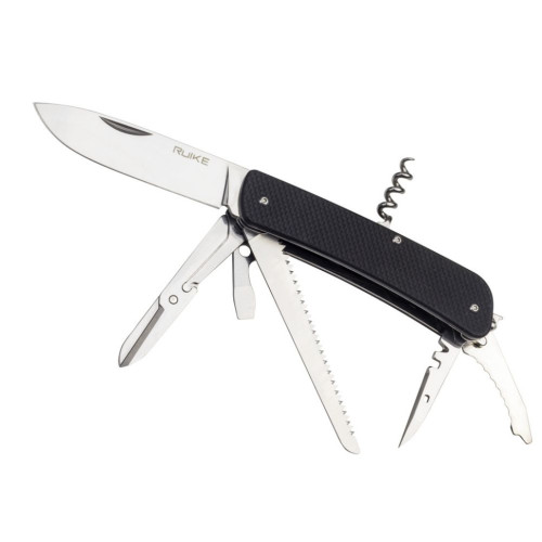 Багатофункціональний ніж Ruike Criterion L42, (8.5 см) 12C27 / G10 чорний, 19 інстр.