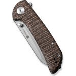 Ніж складаний кишеньковий Sencut Fritch, (7.6 см) 9Cr18MoV / Micarta коричневий