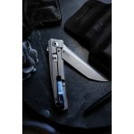 Ніж складаний туристичний Ruike M126-TZ, (9.1 см) steel 154СМ / TC4 (титан) сірий