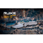 Ніж складаний кишеньковий Ruike M671-TZ, (7 см) steel 154СМ / TC4 (титан) сірий