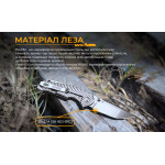 Ніж складаний кишеньковий Ruike M671-TZ, (7 см) steel 154СМ / TC4 (титан) сірий