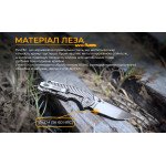 Ніж складаний кишеньковий Ruike M671-TZ, (7 см) steel 154СМ / TC4 (титан) сірий