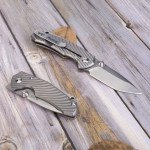 Ніж складаний кишеньковий Ruike M671-TZ, (7 см) steel 154СМ / TC4 (титан) сірий