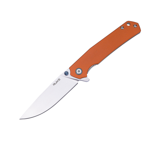 Ніж складаний туристичний Ruike P801-J, (8.6 см) 14C28N /  G10 помаранчевий