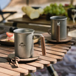 Кружка з деревяною ручкою 350 мл Naturehike NH21SJ001, нержавіюча сталь