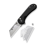 Ніж трапеція складаний кишеньковий Civivi Elementum Utility, (5.8 см) 6Cr13 / Aluminum чорний