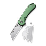 Ніж трапеція складаний кишеньковий Civivi Elementum Utility, (5.8 см) 6Cr13 / Aluminum зелений