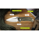 Ніж складаний туристичний Sencut Hyrax, (8.4 см) 9Cr18MoV / G10 сірий