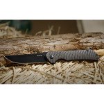Ніж складаний туристичний Ruike P122-MB, (9.2 см) 14C28N / мікарта коричневий