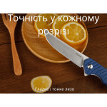 Ніж складаний туристичний Ruike P122-ME, (9.2 см) 14C28N / мікарта синій