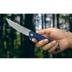 Ніж складаний туристичний Ruike P122-ME, (9.2 см) 14C28N / мікарта синій