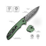 Ніж складаний туристичний Civivi Hyperpulse, (8.9 см) Damascus / Aluminum темно-зелений