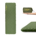 Матрац туристичний надувний одномісний  Naturehike CNK2450WS014, надлегкий, 186х58х8 см, зелений із мішком для надування