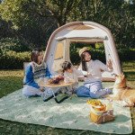Килимок для пікніка водостійкий Naturehike CNK2350WS010, 145x170 см, зелений з принтом