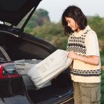 Матрац автомобільний кемпінговий двомісний Naturehike CNK2450WS010, 197х134х6,5 см світлий із вбудованою помпою для надування
