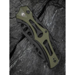 Ніж складаний туристичний Civivi Biophase, (8.9 см) Nitro-V / Aluminum & G10 чорно-зелений