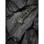 Ніж складаний туристичний Civivi Biophase, (8.9 см) Nitro-V / Aluminum & G10 чорно-зелений