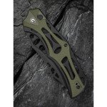 Ніж складаний туристичний Civivi Biophase, (8.9 см) Nitro-V / Aluminum & G10 чорно-зелений