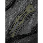 Ніж складаний туристичний Civivi Biophase, (8.9 см) Nitro-V / Aluminum & G10 чорно-зелений