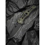 Ніж складаний туристичний Civivi Biophase, (8.9 см) Nitro-V / Aluminum & G10 чорно-зелений