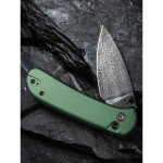 Ніж складаний кишеньковий Civivi Qubit, (7.6 см) Damascus / Aluminum темно-зелений