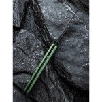 Ніж складаний кишеньковий Civivi Qubit, (7.6 см) Damascus / Aluminum темно-зелений