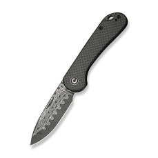 Ніж складаний кишеньковий Civivi Elementum Slip Joint, (7.5 см) Damascus / Carbon Fiber сірий