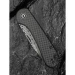 Ніж складаний кишеньковий Civivi Elementum Slip Joint, (7.5 см) Damascus / Carbon Fiber сірий
